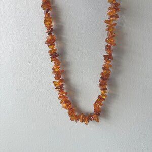 Vintage Baltic Amber Necklace Beaded Chunky Polished Chips 26"
